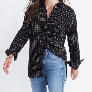 Madewell Black Shirt with Colorful Dots